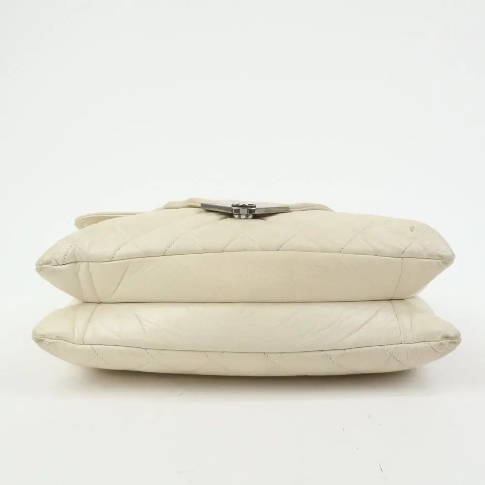 Chanel Matelasse CC Logo Double Flap Lambskin Beige